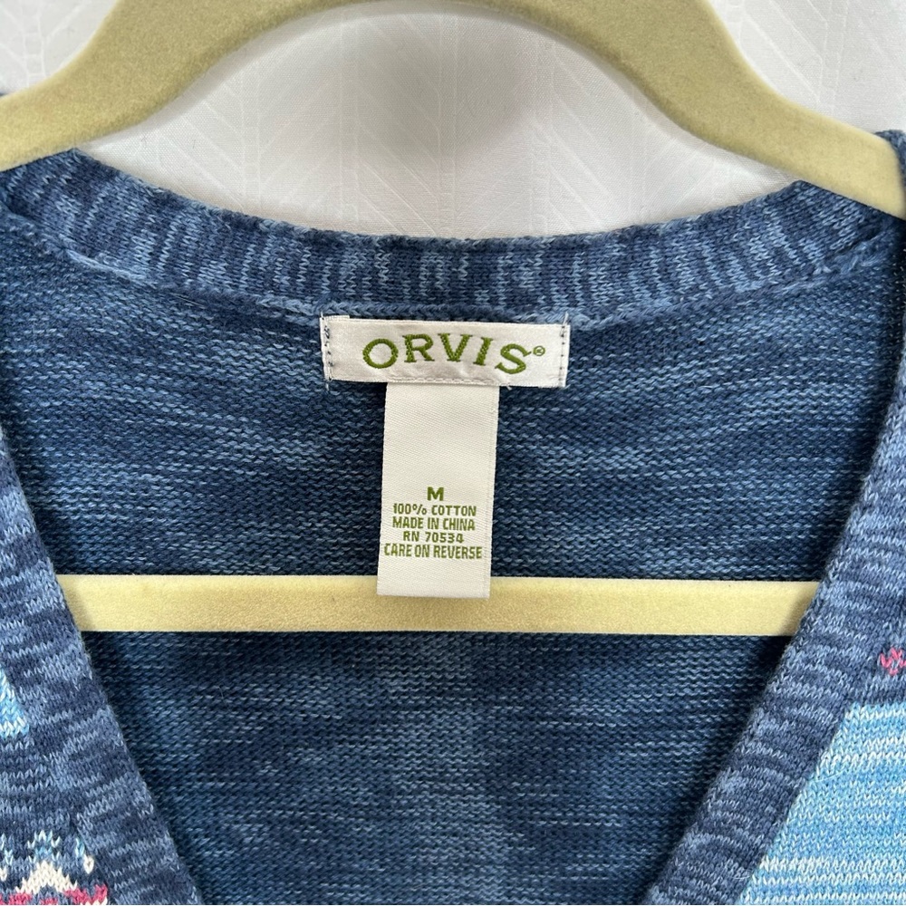 Orvis Blue Patchwork Button Cardigan - image 2